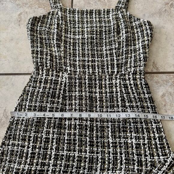 Aqua Metallic Tweed Square Neck Dress size Small Cocktail Date Night Academia - Picture 5 of 11